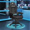 ALFORDSON Sedia da Gaming Massaggiante con Poggiapiedi Telescopico, Sedia Gamer con Cuscino Lombare & Poggiatesta, Ergonomico Sedie da Ufficio Schienale Regolabile 90-150°, Tessuto(Grigia scura)