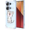 WOKEZ Trasparente Case Per Xiaomi Redmi Note13 Pro 4G/Xiaomi Poco M6 Pro 4G con Gatto, Clear TPU Cover Trasparente Case Cover Protettiva per Cellulare Antiurto-B07