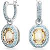 Swarovski Orecchini pendenti Chroma, Taglio ottagonale, Multicolore, Placcato rodio
