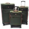 Clacson Set 3 Trolley Semirigido Tessuto Impermeabile 8 ruote con Bagaglio a mano idoneo ryanair (VERDE)