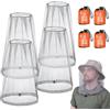 ACWOO Cappello con Zanzariera, 4 Pezzi Rete per la Testa, Zanzariera per Il Viso, Mesh Head Cover for Outdoor, Protezione per Il Viso per Campeggio, Escursionismo, Protezione da Insetti Zanzare