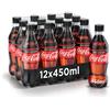 Coca-Cola Zero Zuccheri - 12 Bottiglie da 450 ml, Tutto il Gusto della Formula Coca-Cola Senza Calorie, in Bottiglia PET 100% Riciclabile, Bevanda Analcolica con Edulcoranti.