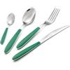 EME POSATERIE Orev Verde 7724C - Set di Posate da Tavola in acciaio inox 18/0,nichel free, per 6 persone, 24 pezzi