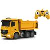 JAMARA rcedes-Benz Arocs Giocattolo Telecomandato, Scala 1:26, 2.4G, Colore Giallo, 405108 + Batterie Duracell Optimum AA(pacco da 8)- Alcaline da1.5V -Fino al 200%di extra durata o extra potenza -Soddisfan