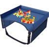 Generic Vassoio per seggiolino auto per bambini nero blu - Tavolino con cinturino regolabile e tasca per seggiolino auto | Vassoio da auto pieghevole per bambini, vassoio da viaggio per bambini