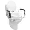 GOVITA - Rialzo WC per Anziani con Braccioli, Rialzo WC con Coperchio, Rialzo Bagno Disabili, Alzawater per Anziani, Rialzo per WC Universale, Sollevatore WC Disabili, Bianco (Altezza 12 centimetri)