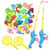 JZK 38 x Canna da pesca giocattolo, gioco della psca plastica, galleggiante pesce magnete gioco di pesca giocattolo da bagno educativo set da gioco per bambini bagnetto gioco e doccia