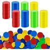 VFFNFF 400 Fiches Poker in Plastica, 4 Colori 0,98 Pollici Conta Le Patatine per Bambini, Giochi di Carte Fiche, Chip da Gioco per Matematica Gettoni Contatori per Ricompensa, Conteggio Gettoni per Bambini