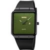 findtime Orologi quadrati Uomo Anlog Quarzo Classico Minimalista Orologio da Uomo con Datario Nero, verde, cinghia