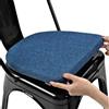 BUYUE Cuscino Magnetico in Tessuto Intrecciato 14x14 per Sedia in Metallo 1 Pezzo, Cuscinetto Antiscivolo Migliorato per Sedia Impilabile da Cucina, Ristorante, Bar (Forma U, Blu Scuro, 1 Pezzo)