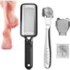 GWAWG Scrubber professionale per pedicure in acciaio inox per pelle dura 2 in 1 strumenti per la cura dei piedi a doppia faccia per rimuovere la pelle secca e morta