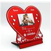 PV Grafik Targa Cuore Spotify Personalizzata con foto, Regalo San Valentino Personalizzato, Regalo Fidanzata, Regalo Fidanzato, Targa Cuore in plexiglass 16x15 cm, scatola e shopper incluso., (Rosso Specchio)