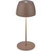 Briloner - Mini lampada da tavolo senza fili, IP44, touch, lampada da comodino, lampada scrivania, lampada LED, lampada LED ricaricabile, lampada da lettura, lampada touch, 8x20 cm (DxH), marrrone