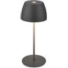 Briloner - Mini lampada da tavolo senza fili, IP44, touch, lampada da comodino, lampada scrivania, lampada LED, lampada LED ricaricabile, lampada da lettura, lampada touch, 8x20 cm (DxH), antracite
