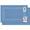 Komfortec - Set di 2 Tappetini da Bagno, Tappetini in Spugna per Doccia, Lavabili, Assorbenti e a Rapida Asciugatura - 600 g/m², 100% Cotone, 50x70 cm, Azzurro