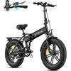 ENGWE EP-2 BOOST Bicicletta Elettrica Pieghevole Con Sensore di Coppia, 48V 13Ah Batteria Rimovibile e 250W Motore Senza Spazzole, Display a LED, 20 4.0 Pneumatici Grassi, 7 Velocità