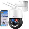 ctronics 5MP 30X Zoom Ottico Telecamera WiFi Esterno 2,4/5Ghz, PTZ Metallo Videocamera Sorveglianza Esterno Visione Notturna a Colori da 150M,Crociera e Zoom Automatici,Rilevamento Umano,IP66 (bianco)