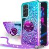 Silverback Cover per Samsung Galaxy A55, Cover in Silicone con Paillette Glitterate di Lusso con Supporto, Cover in Gel Liquido Cover Protettiva per Samsung A55 - Viola