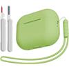 KOKOKA Custodia Case Compatibile con AirPods Pro 2/1 2023/2022/2019 con Kit di Pulizia e Cordino in Silicone, Case Cover Protettiva Premium in Silicone per AirPods Pro 2a/1a Generazione, Matcha Green