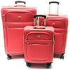 Clacson Set 3 Trolley Semirigido Tessuto Impermeabile 8 ruote con Bagaglio a mano idoneo ryanair (FUCSIA)