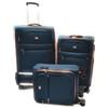 Clacson Set 3 Trolley Semirigido Tessuto Impermeabile 8 ruote con Bagaglio a mano idoneo ryanair (BLU)