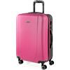 ITACA - Valigia Media da Viaggio Rigide. Trolley Medio con 4 Ruote. Materiale ABS Valigia Media Rigida in Offerta Resistente e Super Leggero - Valigia 20 kg Lucchetto TSA, Fucsia/antracite