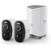 Baseus Security Telecamera Wi-Fi Esterno senza Fili, HD 2K, 145 Gradi, Batteria 210 Giorni, IP67, Visione Notturna, Videocamera Sorveglianza con Rilevamento Umano, Archiviazione Locale - Kit 2-Cam N1