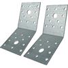 AERZETIX - C58938 - Set di 2 Piastre di montaggio e fissaggio a 135° 70x70x55x2.5mm - staffa/angolare - supporto perforato di struttura con 22 fori - in acciaio zincato Z275