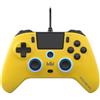 DRAGON SHOCK EgoGear - Controller da gaming con Tasti Posteniori SC10 Giallo per PS4/PS3/PC, RGB personalizzabili, motori di vibrazione, Porta jack 3,5 mm, 800 mAh