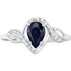 SILVEGO Anello da Donna in Argento 925 con Vero Zaffiro Blu Scuro Forma di Goccia, FNJR1249SA