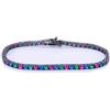 SCICCHERIE BRACCIALE TENNIS UOMO DONNA ARGENTO 925% CON ZIRCONI MULTICOLOR RAINBOW TENNIS CLASSICO, TENNIS CIPOLLINA TENNIS CARRè 19.5 CM, TENNIS MONTATURE RUTENIO, ORO E ORO ROSA (Nero)
