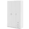 Arredo Stock Armadio 3 ante e 3 cassetti bianco, 115,8X49,50X200,40H