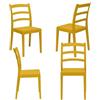 REDÒKASA Set 4 sedie in polipropilene modello REA, MADE IN ITALY, impilabile, resistente ai raggi UV, design classico paesano per sala da pranzo, cucina, bar, ristoranti, veranda o giardino (Senape, 4)