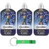 Beni Culinari 3x Coccolino Ammorbidente Concentrato Campanula Selvatica e Bergamotto,Intense Care con Tecnologia Pro-Fibre, Formato XXL Fino a 76 Lavaggi, 1750ml + Portachiavi Beni Culinari in Omaggio