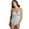 Lepel Body Contenitivo Liscio Senza Ferretto in Microfibra Elastico con Coppa C Preformata con Elegante Motivo Decorativo Art.Dafne (5, Nero)