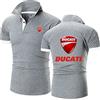 LSTQPK Polo da Uomo T-Shirt da Golf per Ducati Stampa Rugby Manica Corta Risvolto T-Shirt Jersey Polo T-Shirt Adolescenti-Gray||5XL