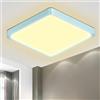 LQWELL® Plafoniera Lampada da soffitto a LED, IP44 Lampada da bagno impermeabile Quadrata piatta 18W 3000K 1600LM Sottile per soggiorno Bagno Camera da letto Cucina Seminterrato Ufficio, 220 * 24mm