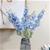 NatureMan 5 fiori artificiali di Delphinium Ajacis, 86,4 cm a stelo lungo, in seta, per tavolo, cucina, casa, giardino, feste, matrimoni, decorazione (blu)