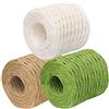 JJQHYC Corda di carta rafia naturale 3 rotoli per confezioni regalo, tessitura, impacchettamento