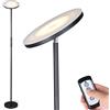 BAKAJI Lampada Piantana da terra a LED ad Alta Luminosità 30W 2500 Lumen Luce Dimmerabile Colorazione Regolabile Accensione Gestione Touch o Telecomando Design Moderno 175cm in Metallo Nero