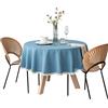 FANIVIN Tovaglia rotonda in cotone e lino Resistente all'acqua e alle macchie Facile da pulire Blu Diametro 120cm