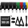 PORTENTUM Elastici fitness con 5 diversi livelli fino a 300 libbre (136 kg). Ideali per soddisfare le tue esigenze di bodybuilding ed esercizi per yoga, palestra, trx o palestra a casa