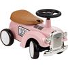 Baroni Toys Macchina Ride-On Vintage per Bambini dai 12 ai 36 Mesi, Baby Car con Clacson ad Aria, Vano Portaoggetti, Manubrio Sterzante e Ruote Stabili per Imparare a Camminare, 25x59x35 cm, Rosa