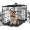 Yaheetech Gabbia per Cani Gatti Kennel in Metallo Cuccioli Pieghevole con Vassoio Rimovibile Doppia Porta e Divisorio Regolabile 76,5 × 44 × 50,5 cm Nero