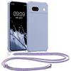 kwmobile Custodia Compatibile con Google Pixel 8a Cover - Back Case in Silicone TPU - Protezione Smartphone con Cordino - lavanda