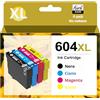 KurtiAmz 604XL Cartucce d'inchiostro compatibili per Stampante Epson 604 XL - Multipack per Cartucce Epson XP 2200/XP 2205/XP 3200/XP 3205/XP 4200/XP 4205 - Workforce WF 2910/WF 2930/WF 2935/WF 2950