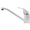 Xcel Home Rubinetti da cucina rotondi bianchi | Monoblocco monocomando a leva girevole lungo beccuccio | Rubinetti da cucina salvaspazio per lavelli