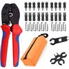 QeeHeng Kit di connettori solari per crimpatura solare, con 10 paia di connettori solari + 2 chiavi inglesi, strumenti per crimpatura per cavi fotovoltaici per pannelli solari da 2,5/4/6 mm² (14/12
