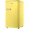 DCG Minifrigo con Porta Francese, MF100, con Compressore e Congelatore, Classe E, Bar, Casa, Ufficio, Negozio, 100 lt (Giallo)