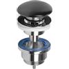 Cornat T317426 - Valvola di scarico per lavabo, 1 1/4, diametro maschio 66 mm, con funzione di apertura, valvola pop-up, scarico lavandino, T317426, colore: nero opaco